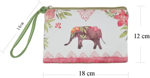 Miniatura 4 de Rantanto - Monedero, bolsa de lona con asa para maquillaje o celular), BG0003