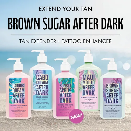 Miniatura 6 de Brown Sugar Loción bronceadora sumergida en la oscuridad, bronceador doble oscuro 400X con ácido hialurónico, colágeno y potenciadores de tatuajes