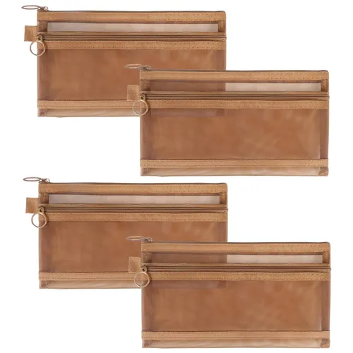 Miniatura 13 de Paquete de 6 bolsas de malla para cosméticos, bolsas de maquillaje de nailon con cremallera para el hogar, oficina, bolsa de pañales (negro)
