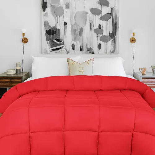 Miniatura 12 de Superior Edredón sólido de microfibra cepillada, ropa de cama alternativa de plumón, reversible, peso medio, esponjoso, decorativo, inserto