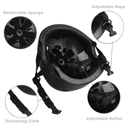 Miniatura 2 de Casco de bicicleta para niños, casco ajustable para niños, jóvenes y adultos, rodilleras, coderas, protectores de muñeca, equipo de protección