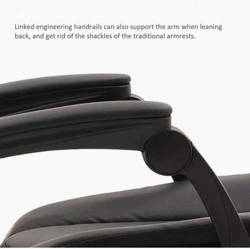 Miniatura 4 de Ergonomic High Back Bonded Leather Executive Chair with Flip Up Arms and Lumbar Support, Black(Style 1)
