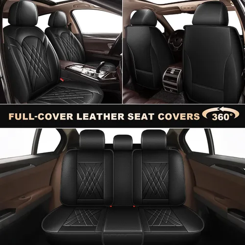 Miniatura 3 de YORKNEIC Juego de 2 fundas de asiento delantero de automóvil para Honda Accord 2003-2017, fundas de asiento de cuero sintético impermeables