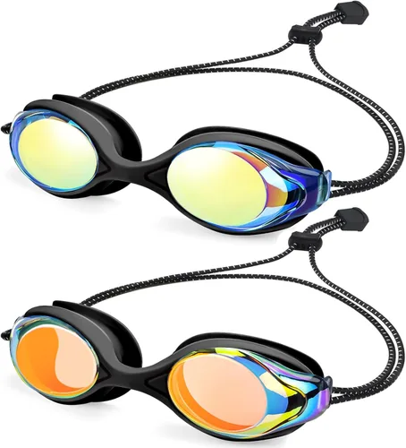 Miniatura 17 de Vvinca Gafas de natación para niños con correa elástica, sin fugas, antivaho, gafas para niños pequeños con ajuste rápido, edades 3-14 02-rosa