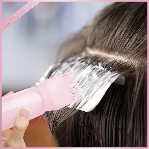 Miniatura 6 de Paquete de 2 botellas aplicadoras de peine de raíz, aplicador de aceite para el cabello de 6 onzas, herramientas de botella de tinte con dispensador