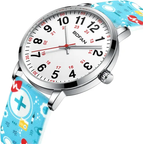 Miniatura 2 de BOFAN Reloj de enfermera para enfermeras profesionales médicos estudiantes médicos con varios colores médicos esfera fácil de leer segunda mano