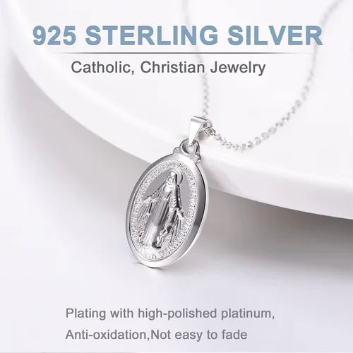 Miniatura 158 de U7 Saint Benedict/Michael Medal Necklace, 316L Stainless Steel Virgin Mary Necklace for Men Women, Bible Verse Protection Necklace Catholic