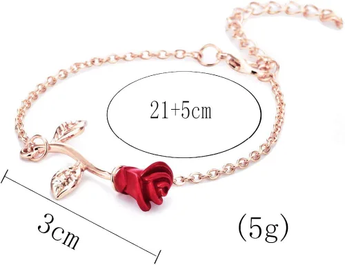 Miniatura 2 de WLLAY - Tobillera para mujer, diseño de flores de rosas