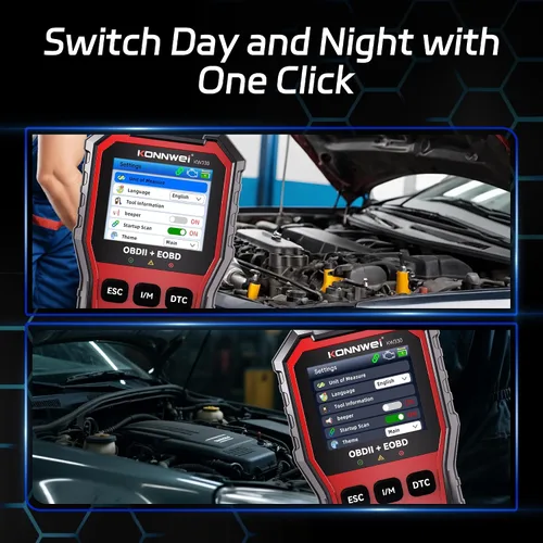 Miniatura 6 de KONNWEI Herramienta de diagnóstico del escáner OBD2 KW330, lector de código del motor con prueba de voltaje de la batería, corriente de datos