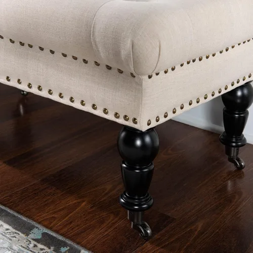 Miniatura 4 de Linon Isabelle - Banco de cama, 62 pulgadas, acabado espresso oscuro Natural