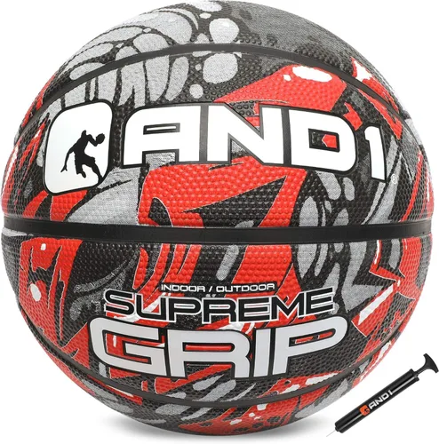 Miniatura 12 de AND1 Supreme Grip - Pelota de baloncesto de goma de tamaño 7 (29.5 pulgadas) con construcción de canal profundo, pelota oficial de Streetball, hecha