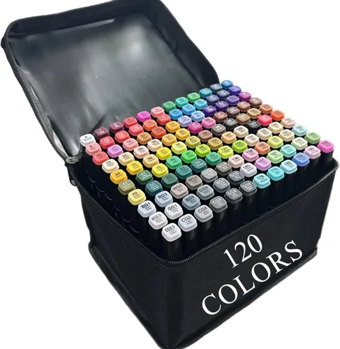 Juego de 120 marcadores de doble punta de 120 colores - Marcadores de arte para colorear, dibujar y hacer bocetos - Regalo para niños, adolescentes,