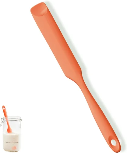 Miniatura 17 de U-Taste Espátula de silicona para frasco de masa madre: esparcidor de mermelada largo y delgado de grado alimentario, palo de agitación resistente