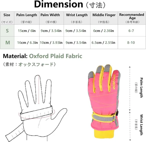 Miniatura 2 de JEELAD Guantes de esquí para niños y niñas, guantes de nieve de invierno, resistentes al viento, guantes de ciclismo para niños y niñas, clima frío