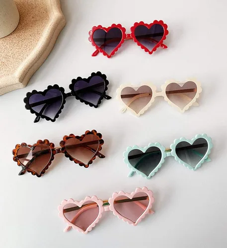 Miniatura 3 de BULINGNA Gafas de sol con forma de corazón anti-UV, para niños, para fiestas, fotografía, al aire libre, playa, 1-8T