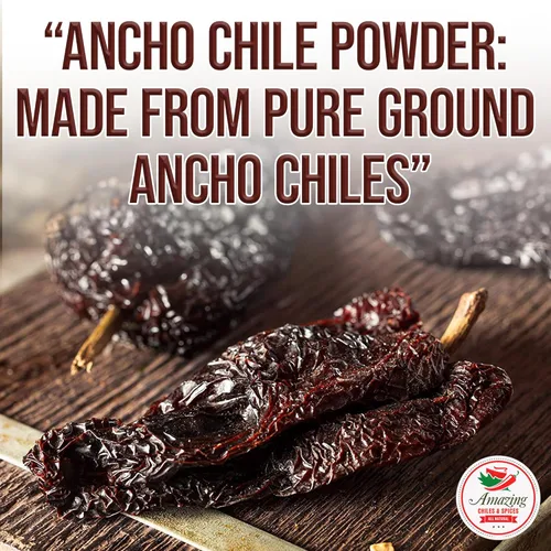 Miniatura 4 de Pimienta de chile ancho molida (4 onzas), natural y de alta calidad. Ideal para recetas como mole mexicano, salsas, guisos, salsa, carnes