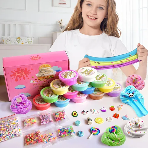 Miniatura 6 de Paquete de 14 kits de slime de mantequilla, suave y antiadherente, regalos de cumpleaños para niñas y niños, recuerdos de fiesta de Pascua