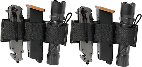 Soporte para cargador de triple pistola, 1 paquete de soporte para linterna Molle, bolsa de gancho y bucle para mochilas de transporte ocultas,