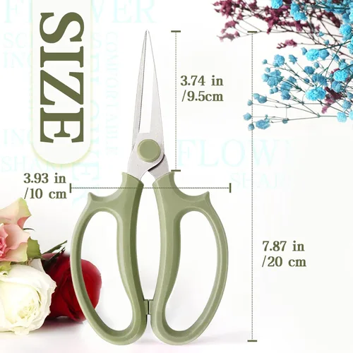 Miniatura 2 de 3 piezas de tijeras de jardín para flores, tijeras florales de podar, tijeras de flores de acero inoxidable con mangos de agarre cómodos, cortadoras