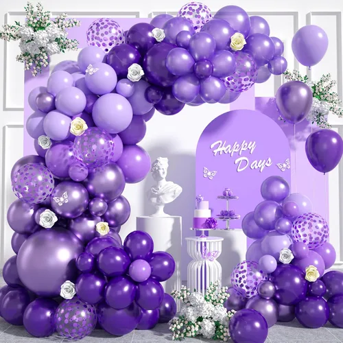 Miniatura 7 de Togvu - Kit de guirnalda de globos negros y dorados, 122 piezas de globos de látex con confeti negro metálico dorado de 18/12/10/5 pulgadas