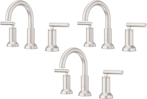 Miniatura 21 de Pfister Capistrano - Grifo de lavabo de baño, centro de 10.2 cm, 2 asas, 3 orificios, certificado NSF, acabado de níquel cepillado resistente a