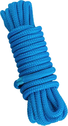 Miniatura 11 de BLUEWING Líneas de muelle de nailon trenzado doble con lazo de 12 pulgadas, 25 pies 3/8 pulgadas 0.394 in, cuerda marina de amarre para barco azul