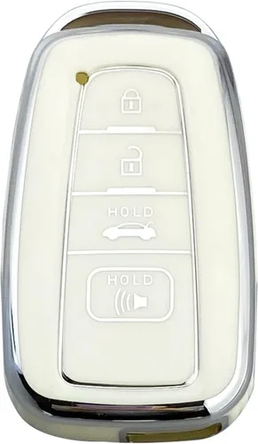 Funda para Llavero Compatible con Toyota 2019-2023 Camry RAV4 Highlander Corolla 4Runner Avalon C-HR Prius (Blanco-Set Único)