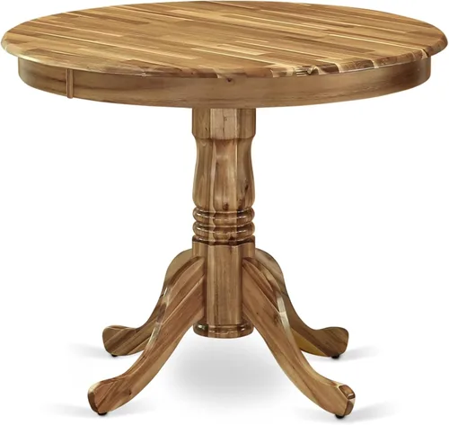 Miniatura 3 de East West Furniture ANEL3-ANA-05 Juego de mesa y sillas de cocina de 3 piezas contiene una mesa redonda de comedor con pedestal y 2 sillas Parsons