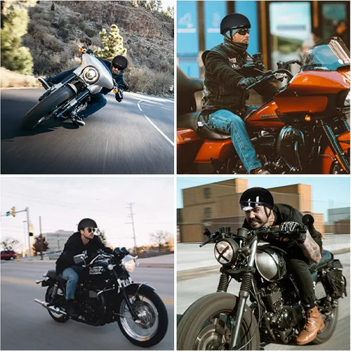 Miniatura 5 de ILM - Casco de motocicleta con protector solar, correa de liberación rápida, media cara, apto para crucero, scooter, DOT aprobado 883V