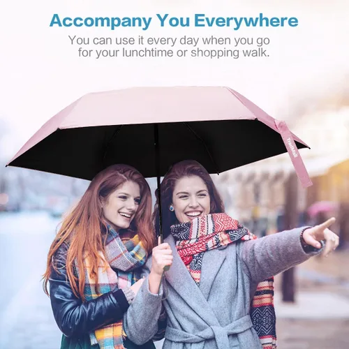 Miniatura 6 de TradMall - Miniparaguas de viaje, portátil, ligero, compacto, con 95% de protección UV para sol y lluvia