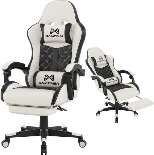 Miniatura 9 de Gamtimer Silla para videojuegos, silla para adultos de 400 libras, silla de computadora de respaldo alto con reposapiés y reposabrazos vinculados