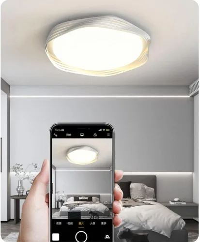 Miniatura 6 de Genérico Araña moderna, Modern Romantic Ceiling Light Fixture Dimmable Flush Mounted Lamp for Living Room Bedroom Kitchen White Acrylic LED