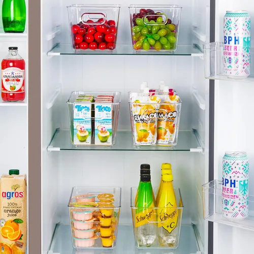 Miniatura 4 de Vtopmart - 2 unidades de contenedores de plástico transparente con asas para organizar y almacenar artículos y alimentos, ideales para cocina