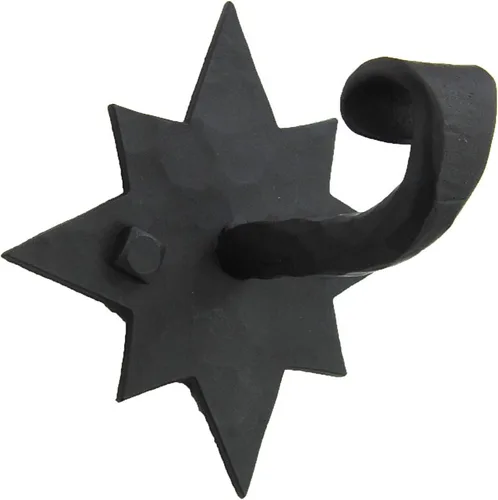 Rustic Star Gancho de hierro forjado BHH8 (negro)