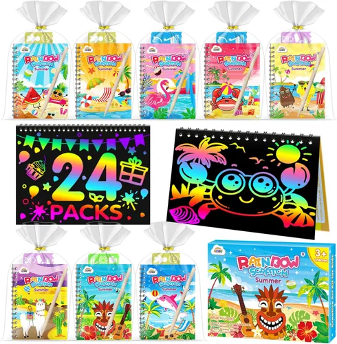 Miniatura 11 de ZMLM Paquete de 16 recuerdos de fiesta de arte arcoíris para niños de 4 a 8 años, bolsas de regalo de cumpleaños sin desorden, premios de aula de 1