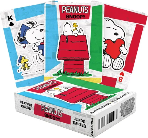 AQUARIUS Peanuts Snoopy - Baraja de cartas con temática de Snoopy para tus juegos de cartas favoritos, mercancía y coleccionables de cacahuetes con