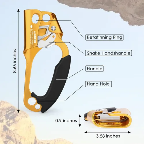 Miniatura 6 de WILDKEN Ascendedor de Mano para Escalada de Exteriores Montañismo Árbol Arborista Escalada Descenso Equipo Ascendedor de Mano para Cuerda de 8-14mm