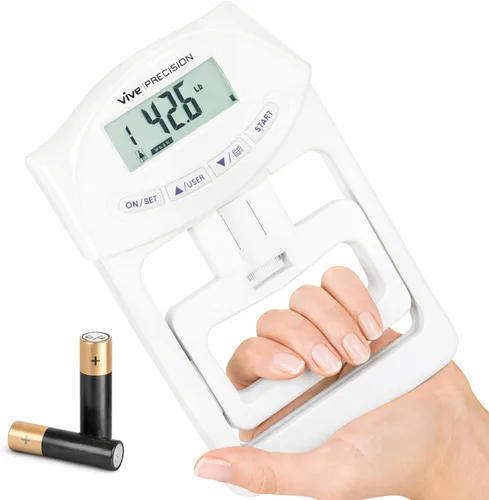 Vive Precision Probador de fuerza de agarre, dinamómetro de agarre de mano, medidor de medición de agarre digital de mano, entrenador de