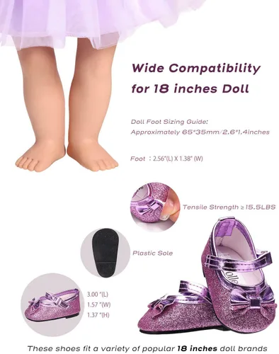 Miniatura 6 de Zapatos de muñeca de 18 pulgadas - 7 pares con caja de regalo