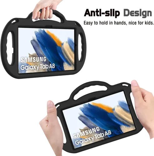 Miniatura 3 de AVAWO Funda infantil para Samsung Galaxy Tab A8 de 10.5 pulgadas 2021 (SM-X200/X205), con correa, mango soporte ligero a prueba de golpes, negro