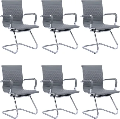 BESTANO Sillas de oficina para invitados, sillas de recepción, sillas de sala de espera, juego de 6 sillas de sala de conferencias con respaldo Gris