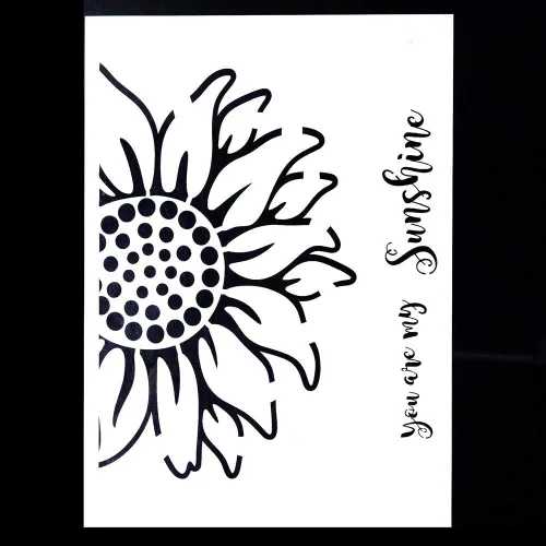 Miniatura 2 de Plantilla decorativa de girasol para pintar en paredes, muebles y manualidades (tamaño A2)