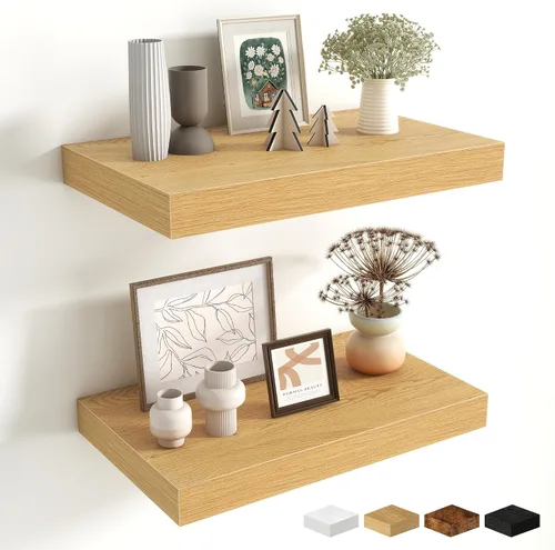 Miniatura 64 de Estantes flotantes de 48 pulgadas para pared, estante de chimenea de 10 pulgadas de profundidad, estantes flotantes de madera para pared, estantes