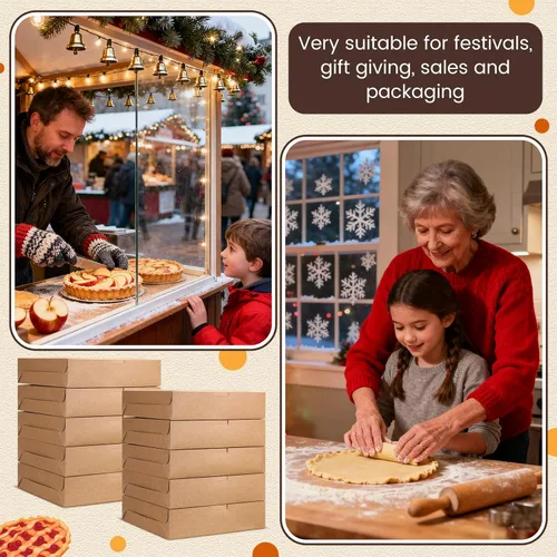 Miniatura 5 de 100 cajas para pasteles de 10 x 10 x 2.5 pulgadas, recipientes para galletas con ventana para pasteles, galletas, pasteles de queso, magdalenas
