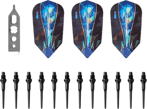 Miniatura 8 de Viper Astro - Juego de dardos de punta suave de 80% tungsteno con estuche anillos azules