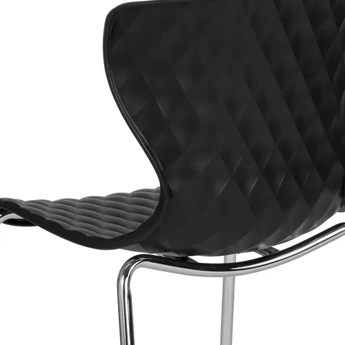 Miniatura 7 de Flash Furniture Lowell Silla apilable de plástico negro con asiento en cascada