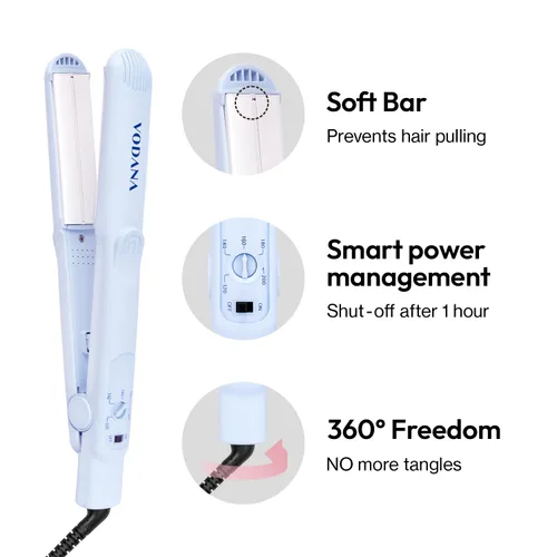 Miniatura 6 de VODANA Plancha de pelo profesional de cerámica de 1 pulgada, acabado suave y sedoso y control de encrespamiento para todo tipo de cabello, placas