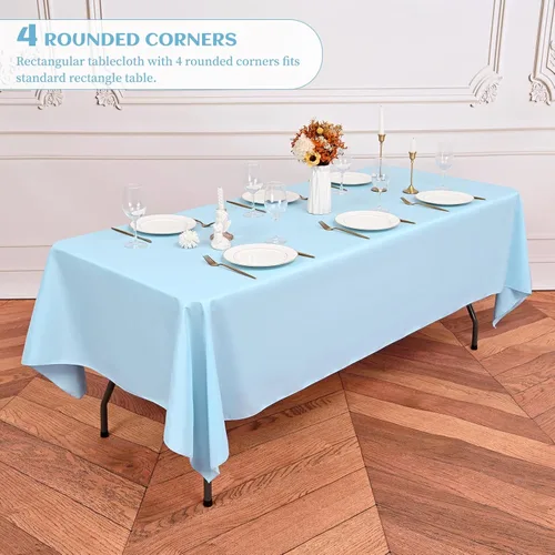 Miniatura 54 de Showgeous Paquete de 4 manteles redondos color rosa intenso de 120 pulgadas de poliéster para mesas redondas, manteles de tela decorativa lavable