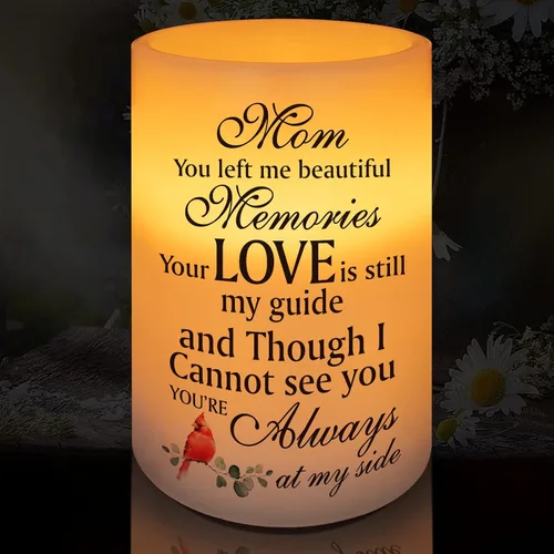 Miniatura 9 de Vela sin llama con luz LED de cera real con temporizador, regalo de condolencias por pérdida de un ser querido, regalos conmemorativos por pérdida