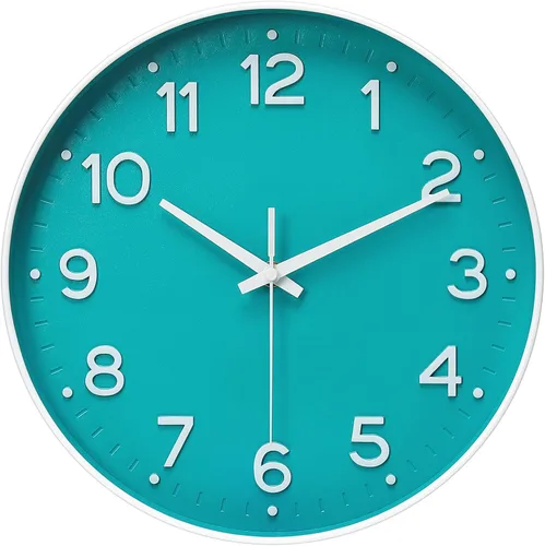 Miniatura 11 de MEIRED Reloj de pared de 12 pulgadas, silencioso sin tictac, funciona con pilas, reloj de pared redondo moderno y simple estilo decorativo